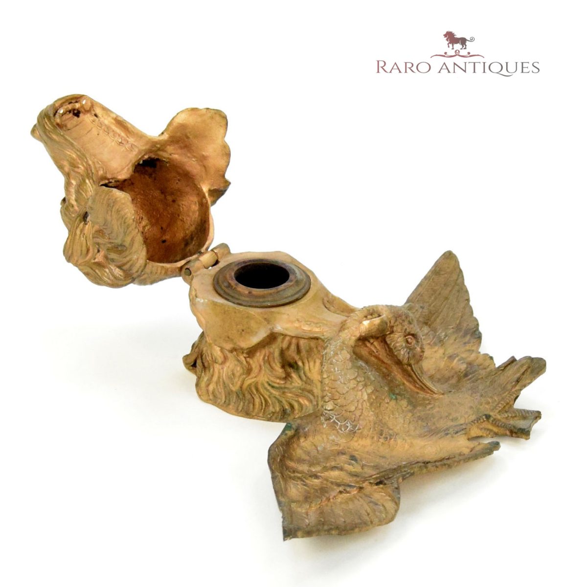 BRONZE INKWELL, CCA. 1900 - RaroAntiques